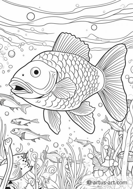 Page de coloriage de poissons volants pour enfants